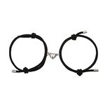 2pcs Magnetic Couple Bracelets for Women Men, Sun and Moon Attraction Matching Bracelet Lover Gifts for Boyfriend Girlfriend Best Friend, Nylon, no gemstone