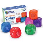 Learning Resources Conversation Cubes - 6 Pieces Ages 6+ Foam Cubes for Social Emotional Learning School Supplies Speech Therapy Toys, Social Skills Cubes