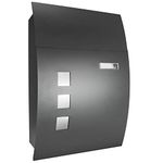 TekBox Mailbox Large Steel Wall-Mounted Parcel Post Letter Box with Keys (Curved Mailbox)