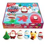 Zimpli Kids 6 x Large 100g Santa Surprise Bath Bombs, 6 Surprise Christmas Toys Inside, Collector Stocking Filler Gift, Gift for Children, Xmas Present for Boys & Girls, Bath Bomb Gift Set