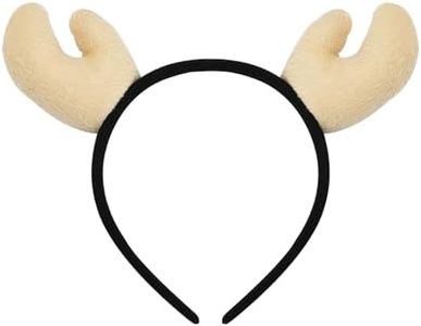 Deer Antlers Headband Christmas Costumes Hair Accessories for Women Men White Elk Reindeer Antler Hairband Headdress Hair Band Xmas Christmas Ornament Outfit Accessory Hair Decor