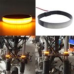 Speedwav 12V LED Turn Signal Light Motorcycle Fork Strip Light Amber Waterproof Front Shock Indicator Lamp Sequenti66