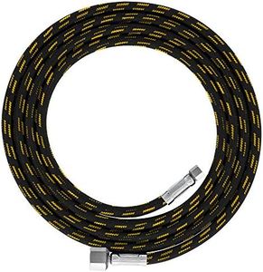 Master Airbrush Premium 6 Foot Nylon Braided Airbrush Hose with Standard 1/8 Size Fitting on One End and a 1/4 Size Fitting on the Other End (Hose color may vary)