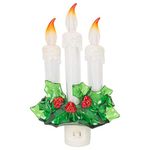 Three Candles with Holly Christmas Night Light