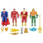 DC Comics, Action Figures 4-Pack, Superman, The Flash, Shazam!, Aquaman 4-inch Figures, Accessories, Superhero Kids Toys for Boys and Girls, Ages 3+
