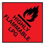 Viking Signs LN951-S10-V "Highly Flammable LPG" Sign, Vinyl, 100 mm x 100 mm