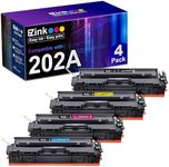 E-Z Ink Compatible Toner Cartridge Replacement for HP 202A 202X CF500X CF500A to use with Color Laserjet Pro MFP M281fdw M281cdw M281fdn M254dw M254 M281 (Black Cyan Yellow Magenta, 4-Pack)