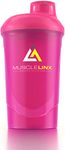 Musclelinx Sports Nutrition Protein Shaker Screw top 100% Leak Proof Drinks Bottle 600ml to 800ml by Musc (Pink)