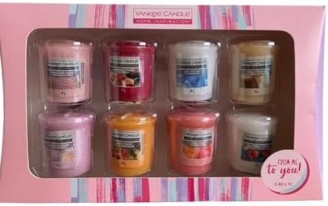 Yankee Candle Lot de 8 bougies votives | Cadeau pour femme | Noël | Saint-Valentin | fête des mères | anniversaire
