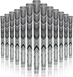CHAMPKEY All Weather Performance Golf Grips 13 Pack - Excellent Control and Traction Golf Club Grips (Oversize, Grey)