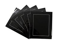 Colourmount Pack of 5 Black Picture/Photo Mounts with Backings and Bags (16x12 to fit 12x8)