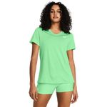 Under Armour Womens Tech Twist Short Sleeve V Neck, (350) Matrix Green/White/White, Large