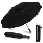 DOFOWOT Folding Umbrella UPF 50+ UV,Windproof umbrellas 10 Ribs Fibreglass, Travel Compact Umbrella UV Protection, Automatic Open & Close Umbrella for Men Women