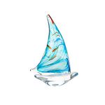 Beachcombers B21263 Glass Marbled Sail Sailboat Figure, 7 inch