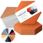Mollywell High Density Acoustic Panel - Self Adhesive Hexagonal Sound Proof Foam Wall Panels - 14"X12"X0.4" Sound Dampening Sticker - Eco Friendly Soundproof Wallpaper,8 Pack Orange