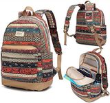 Kinmac New Bohemian Laptop Backpack with Massage Cushioned Straps Travel Outdoor Backpack for Laptop Up to 15.6 Inch