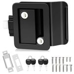 RV Murts RV Door Lock Replacement with Paddle Deadbolt, 100% Mental Camper Door Latch, Zinc Alloy Travel Trailer Entry Door Locks, RV Door Latch 4 Keys, Camper Door Lock Kits, RV Door Handle, Black.