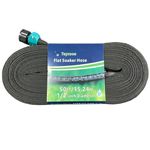 Teycooa Garden Flat Soaker Hose 50 Ft for Garden Beds, Water Hose Linkable Irrigation System Lightweight and Easy Gardening Yard Work Watering Plants and Flowers