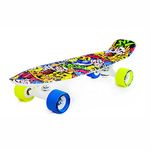 jaspo Fibreglass Penny Skateboard/Casterboard/Fishboard/Cruiser Fibre Skateboard (22X5.5 Inches) Suitable Upto 10 Years (Skate Soul), Multicolor