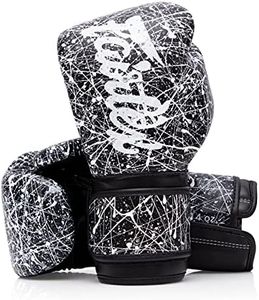 Fairtex BGV14 Muay Thai Boxing Gloves for Men, Women & Kids| MMA Gloves for Martial Arts|Made from Micro Fiber is Premium Quality, Light Weight & Shock Absorbent 12 oz Boxing Gloves-Black/White