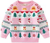 ESHOO Baby Girls Boys Christmas Knitwear Pullover Sweater Toddler Kids Santa Claus Print Xmas Jumper