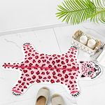 ZSCYD-yingda1992 Leopard Shaped Rug Animals Bath Mat Rug Non-Slip Bathroom Door Mat for Bedroom Bathroom Kitchen Cartoon Area Rug for Bathroom Tub Soft Bathtub Mat Home Decor Pink