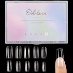 500PCS Square Shaped Clear Acrylic Nails Tips Full Cover with Case for DIY Nail Art