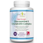 Glucosamine and Chondroitin High Strength Complex with MSM, Vitamin C, Ginger, Rosehip & Turmeric - 120 Premium Capsules Joint Care Supplements Made in The UK by Incite Nutrition