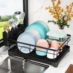 Godboat Dish Drying Rack - Dish Rack with Auto-Drain, Dish Drainer with 360° Swivel Spout, Dish Racks for Kitchen Counter, Cool Kitchen Decor and Accessories, Gifts for Women, Mom, Mothers Day