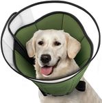 FURTIME Dog Cone for Dogs After Surgery,Soft Dog Cones for Large Medium Dogs,Pet Recovery Cone,Adjustable E-Collars for Dogs,Elizabethan Collar,Prevent Licking Wounds