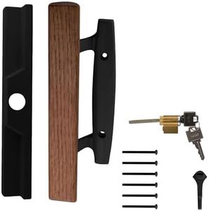 Brixwell 13-154k Patio Door Handle with Key Cylinder Black Finish