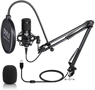PYLE USB Microphone Boom Mic Kit - Audio Cardioid Condenser Mic w/Boom Arm Stand and Pop Filter - for Gaming PS4, Streaming, Podcast Kit, Studio, YouTube, Works w/Windows Mac PC - Pyle PDMIKT140