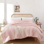 ROSGONIA Blush Comforter Set Queen,3pcs Comforter for Queen Size Bed(1 Boho Blush Pink Comforter & 2 Pillowcases),All Season Bedding Comforters & Sets, Lightweight Bedspread Blanket Quilt, Gifts Ideas