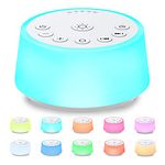 Color Noise Sound Machines with 10 Colors Night Light 25 Soothing Sounds and Sleep White Noise Machine 32 Volume Levels 5 Timers 3 Adjustable Brightness Memory Function for Adults Kids Baby