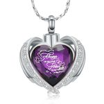 QGJNSGC Cremation Jewelry for Ashes Pendant Crystal Heart Urn Necklace with Mini Memorial Keepsake Urn Memorial Ash Holder for Women Jewelry