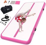 Inflatable Gymnastics Mat Tumbling Mat 13 ft 6.6 ft 10ft 16ft 20ft 4inch thick Tumble Track Air Gymnastic Equipment for Kids Home Tumble Training Gym/Yoga/Water/Dance(4m,pink)