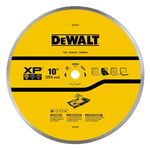 DEWALT Diamond Blade for Ceramic or Tile, Wet Cutting, Continuous Rim, 5/8-Inch Arbor, 10-Inch (DW4761) , Yellow