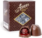 Asher's Chocolates, Sugar Free Cherry Cordials, Individually Wrapped Cordials, Asher's Giftable Box Design, Diabetic Friendly, Small Batches of Kosher Chocolate, Family Owned Since 1892 (8oz, Milk Chocolate)