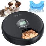 Automatic Cat Feeder Wet Food: Cat Food Dispenser with Timer - Automatic Feeders for Cats Dry Food Battery - Dog Feeder with Ice Packs - Pet Feeder Refrigerated - Auto Cat Feeder Wireless - Black