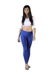 TWIN BIRDS Tailored Cut & Classic Fit Super Stretchable Bay Breeze Blue Coloured Cotton Elasthane Fabric Ankle Length Leggings for Women - (L)