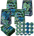 24 Pcs Laser Tag Goodie Bags with Stickers - Laser Tag Themed Birthday Party Favor Bags, Perfect for Kids' Laser Tag Party