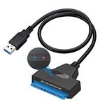 PiBOX India - USB 3.0 to 2.5" SATA III Hard Drive Adapter 0.5 M Long Cable w/UASP - SATA to USB 3.0 Converter for SSD/HDD - Hard Drive Adapter Cable - 50 cm - New ASM225CM Chipset - 2.5 inch HDD