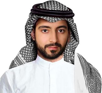 JPXH keffiyeh arabe para hombre turbante muslim palestine scarf saudi arabic agal sheik gorros costume for men-Black
