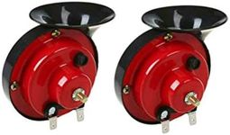 Gmuret 300db 12V Car Horn Loud 1 Pair, Air Horn Electric Bull Horn Loudspeaker Red Horn Unique Cow Called Sound Metal Horn Super Loud Horn