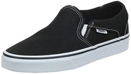 Vans Women's Asher Sneaker, Canvas Black White, 4 UK