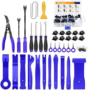 GOOACC 88Pcs Trim Removal Tool, Auto Push Pin Bumper Retainer Clip Set Fastener Terminal Remover Tool Adhesive Cable Clips Pry Kit Car Panel Radio Removal Auto Clip Pliers