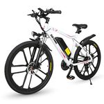 Gotrax EBE2 26" Electric Bike, Max Range 85KM(Pedal-assist1)&450Wh Battery, 32km/h Power by Peak 500W, Smart LCD Display, Durable One-Piece Wheel Mountain E-Bike with Suspension Fork & 21-Speed White