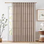 jinchan Linen Curtain for Living Room 90 Inch Length Extra Wide for Room Divider Taupe Curtain Rustic Farmhouse Curtain Rod Pocket Back Tab Light Filtering Drapes Bedroom Window Curtain 1 Panel Taupe