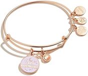 Alex and Ani Connections Expandable Bangle for Women, I’m a Moonchild Duo Charm, Shiny Finish, 2 to 3.5 in, One-Size, no gemstone