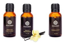 Ossoro Vanilla Madagascar, Rasmalai Gold and Moroccan Rose Flavour Combo (Pack of 3) 30ml Each/ Glass Bottle